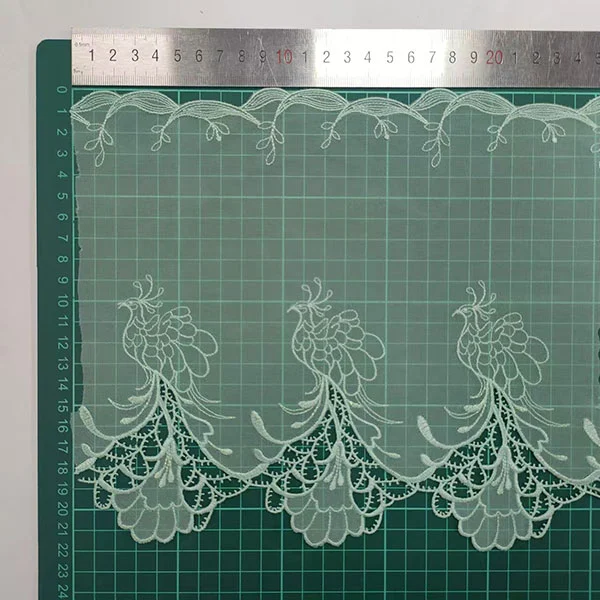 Colorful Guatemala Embroidered Perforation Organza Mesh Lace Trimming