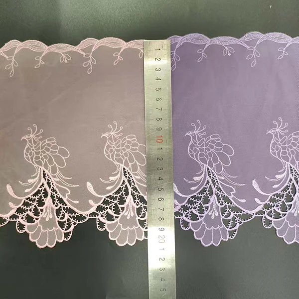 Colorful Guatemala Embroidered Perforation Organza Mesh Lace Trimming