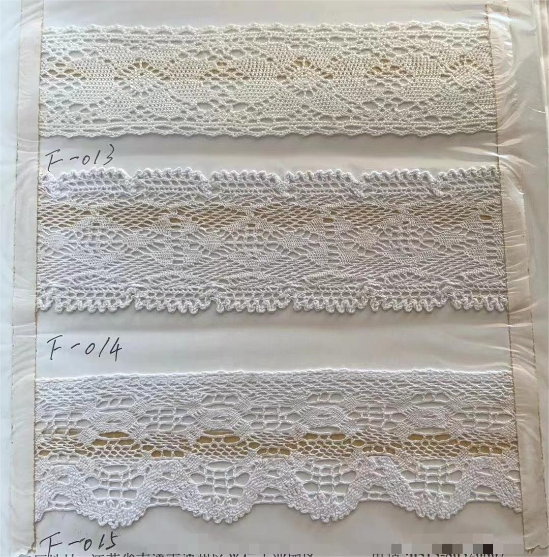 100% Cotton Sustainable Crocheted Embroidery Lace Knitted Trimming Cotton Lace