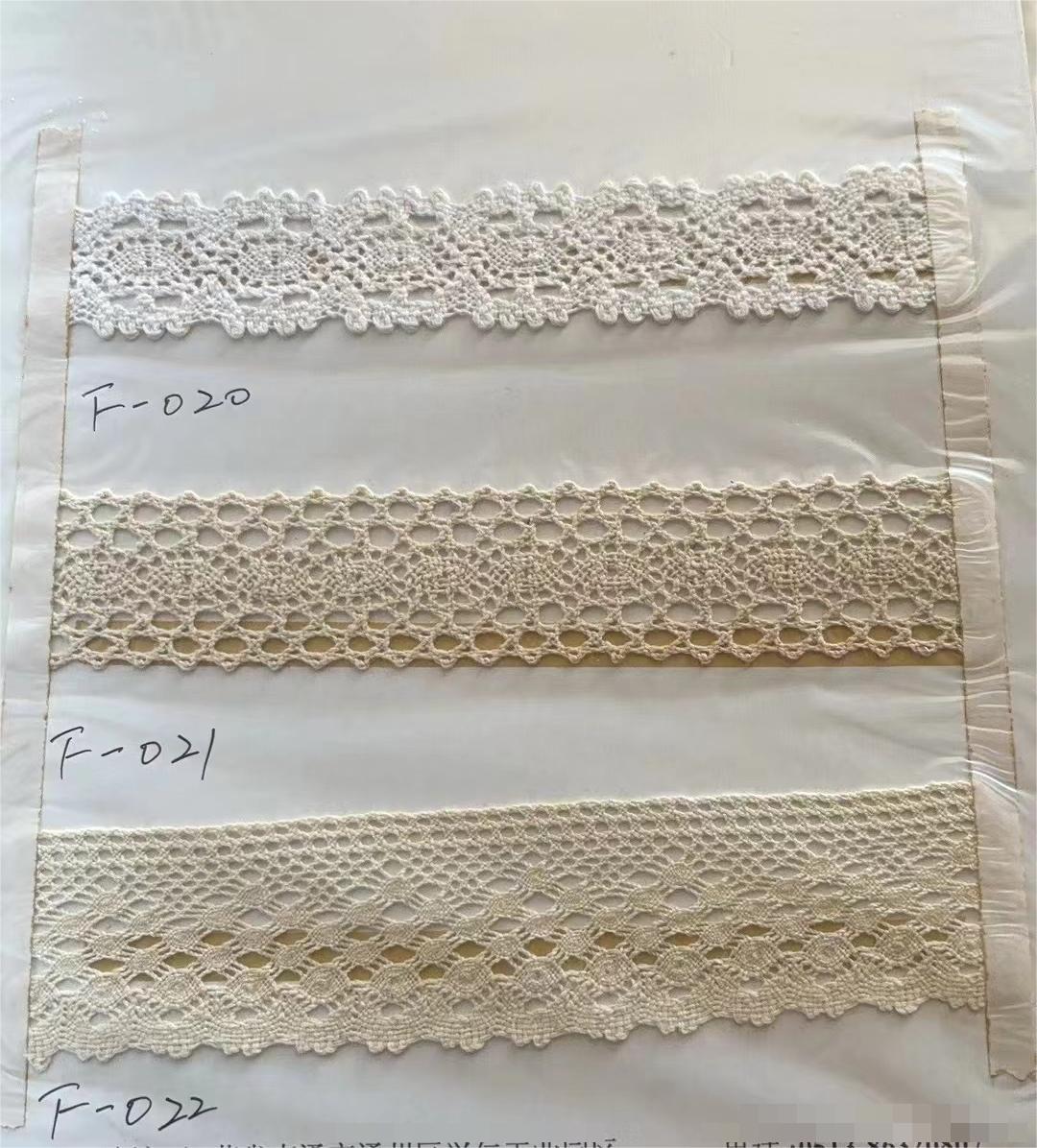 100% Cotton Sustainable Crocheted Embroidery Lace Knitted Trimming Cotton Lace