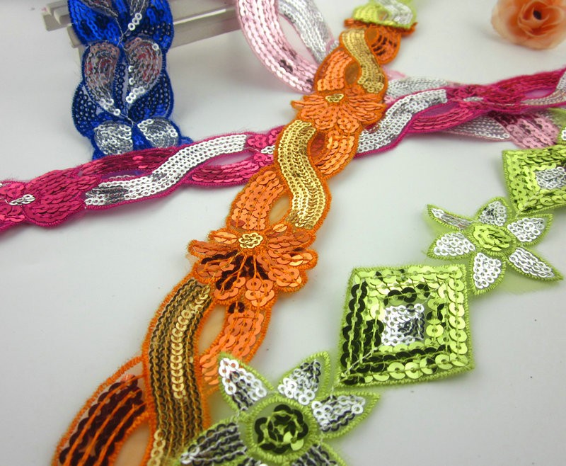 Classic Design Multi Colors Organza Lace Trim Embroidery Organza Lace Wholesale