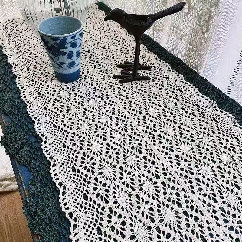 100% Cotton Sustainable Crocheted Embroidery Lace Knitted Trimming Cotton Lace