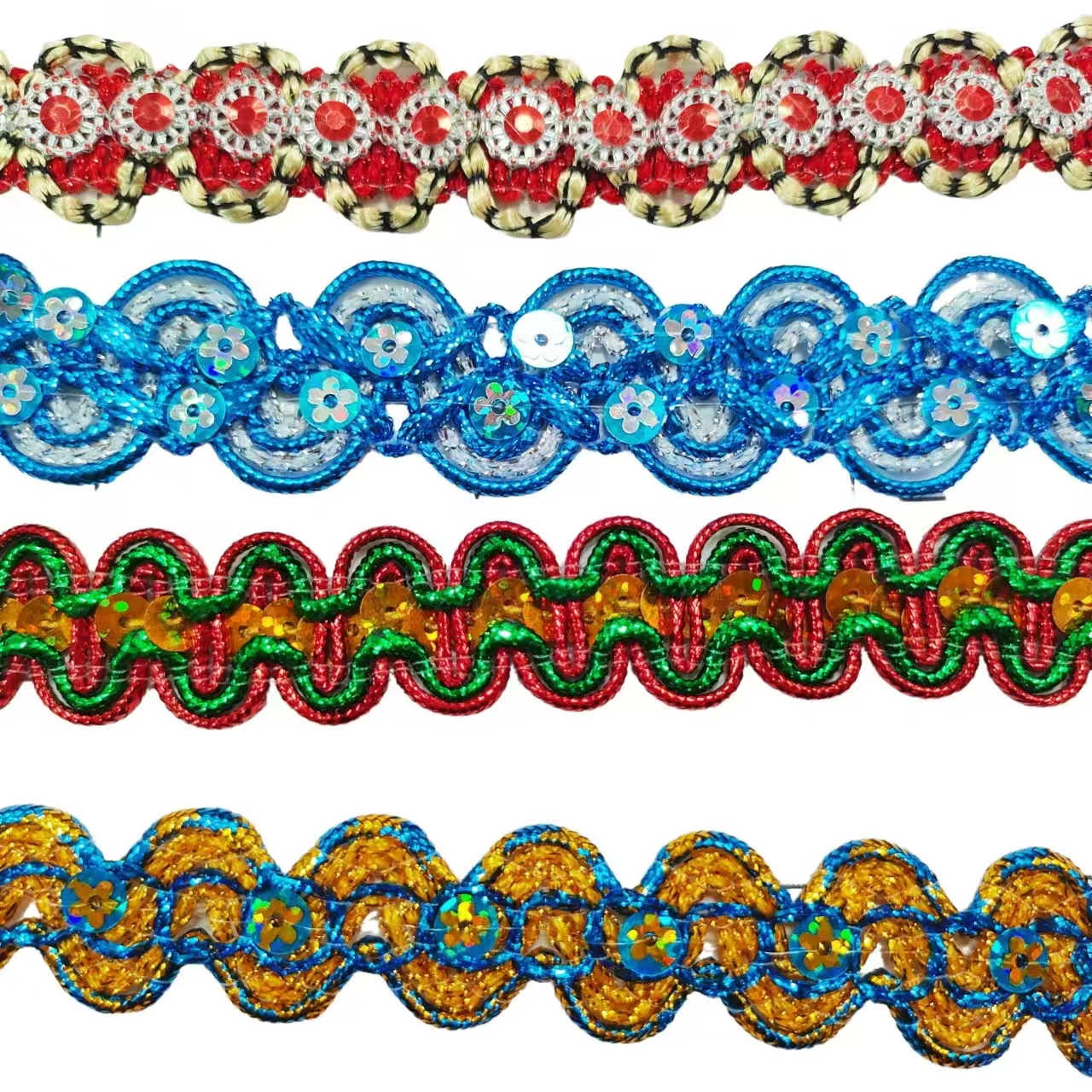 Clothing Accessories Gold and Silver Metallic Border Lace Trim Metallic Gold Sequins Embroidery Tatting Lace Trim